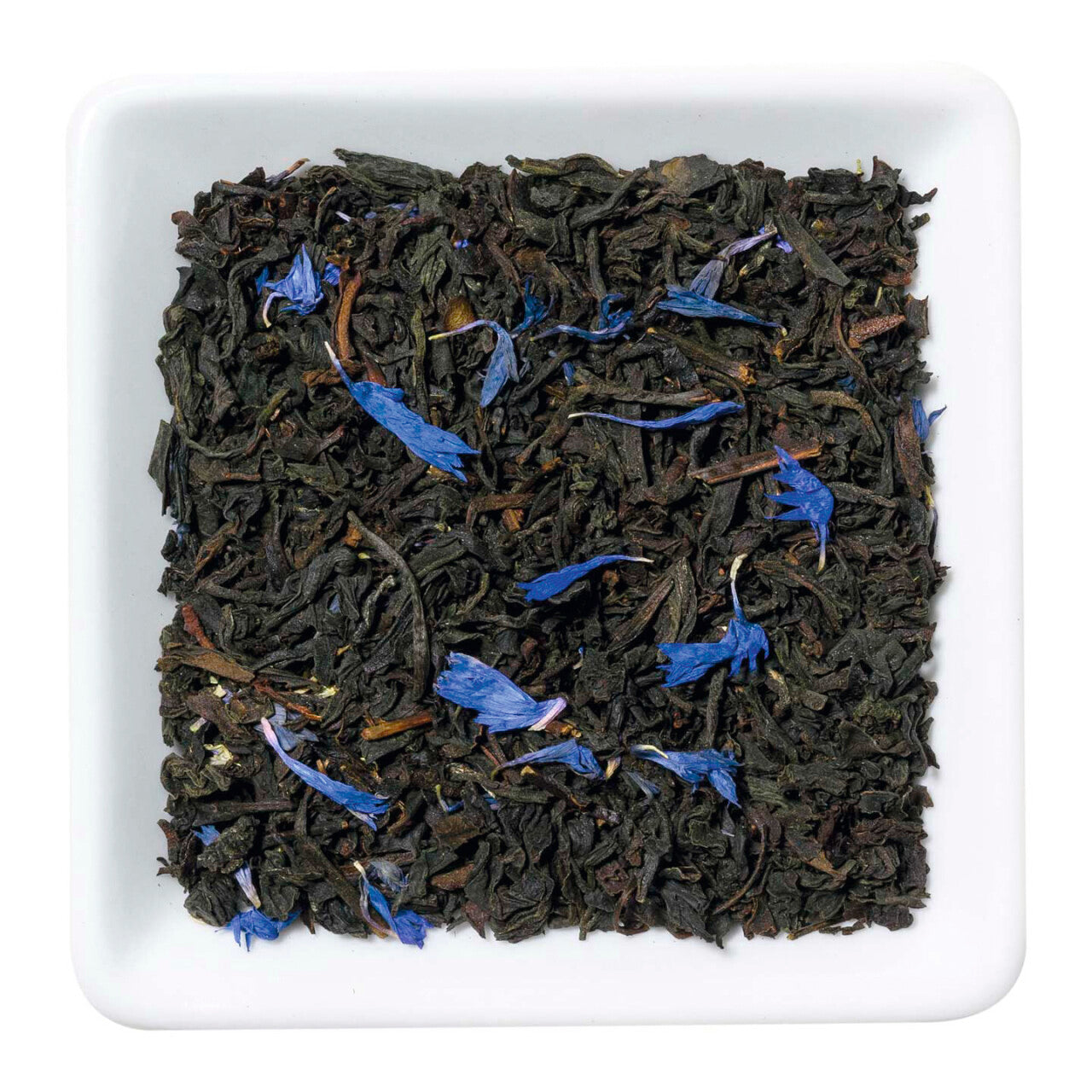 Ceai negru aromat, Earl Grey Blue Flower, pentru infuzie, cu gust clasic de bergamota si petale de albastrele, 70g, Pure Therapy