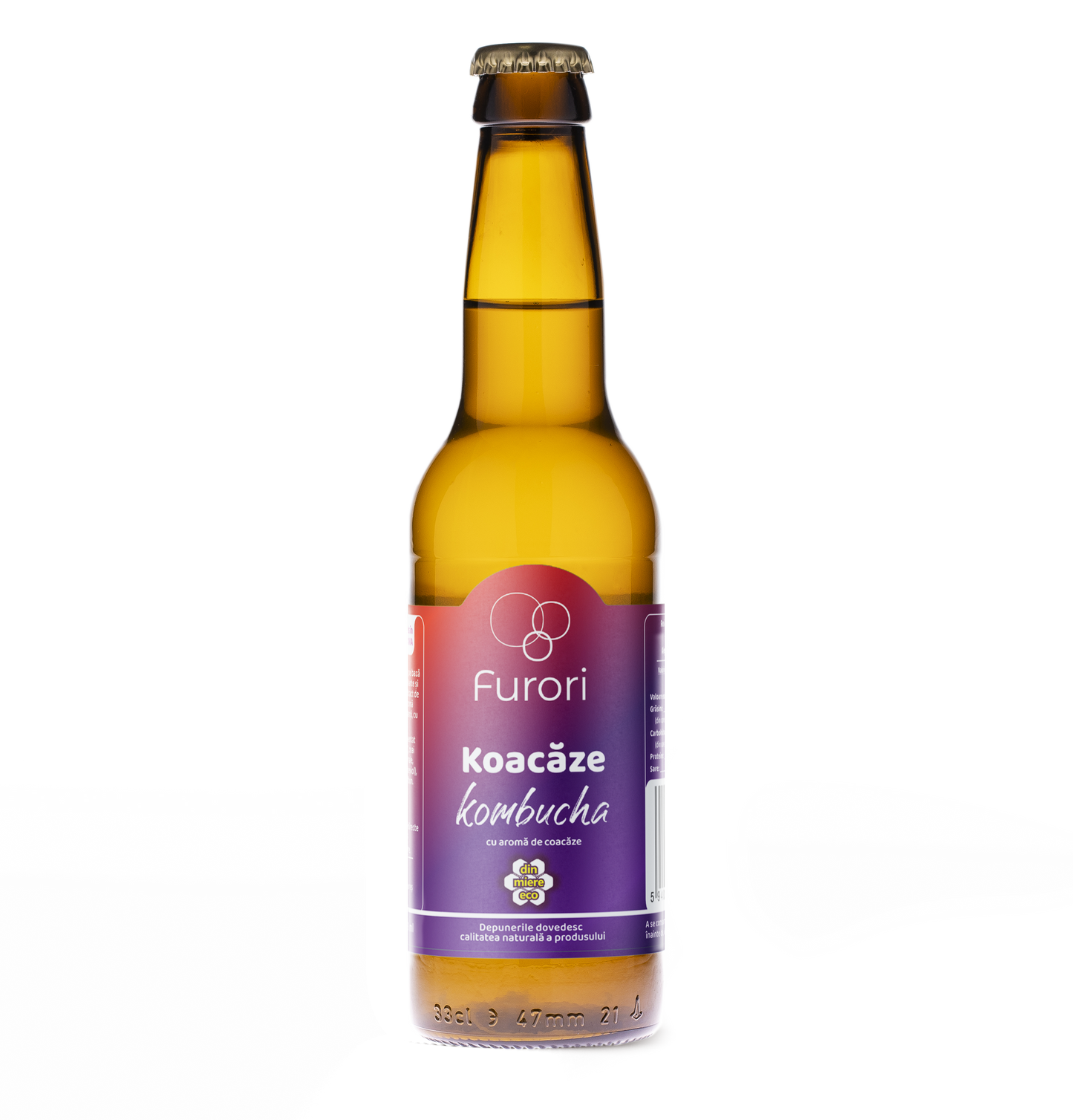 Bautura digestiva pe baza de Kombucha, cu aroma naturala de COACAZE si extract de morcov, 330 ml, Furori