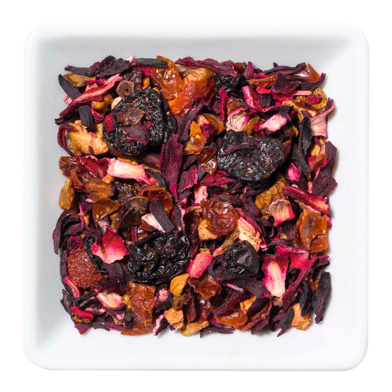 Ceai de fructe si plante uscate, aromat WILD CHERRY, cu hibiscus, macese, mar, struguri si cirese salbaltice, pentru infuzie, 70g, Pure Therapy