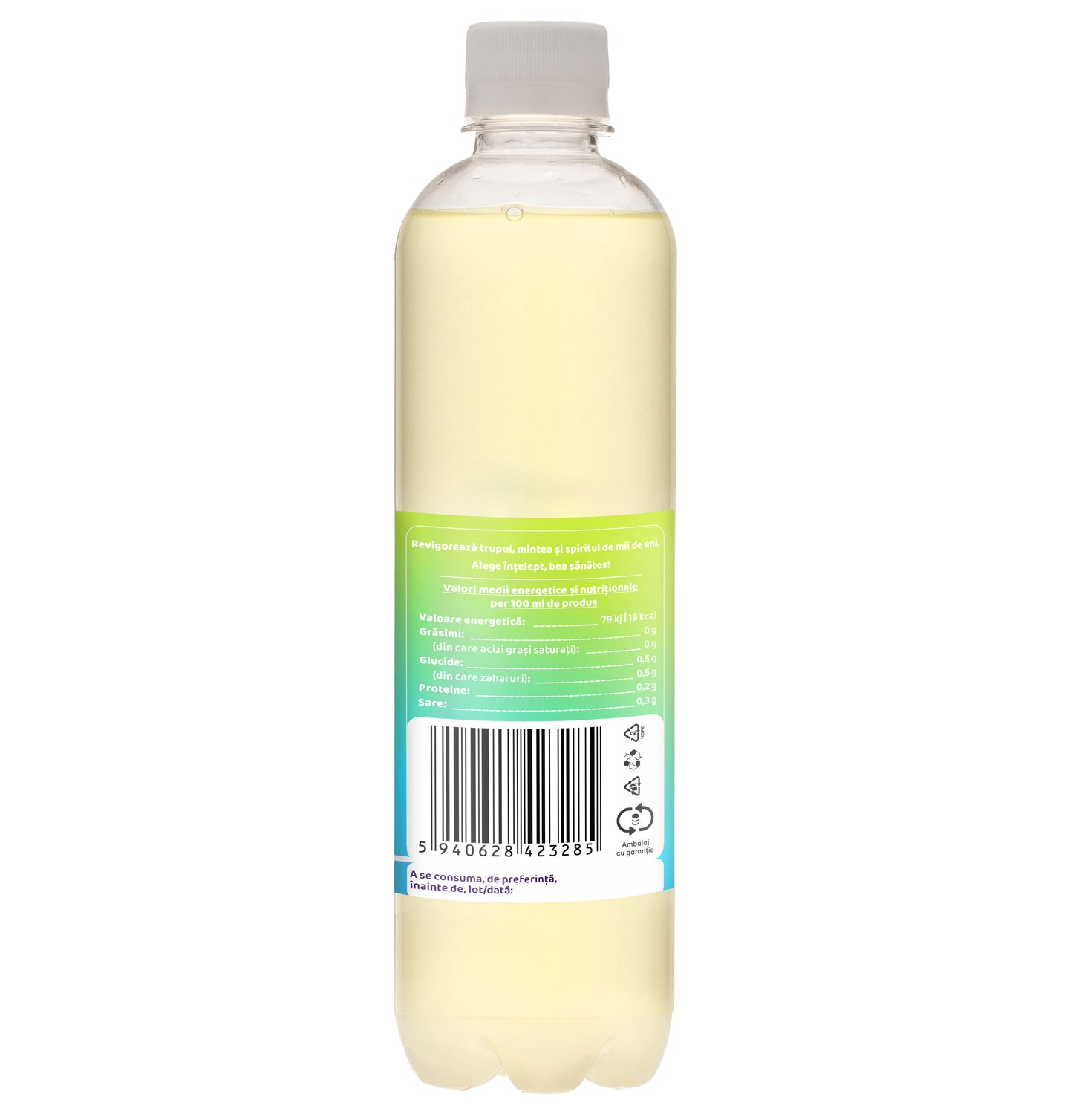 Bautura racoritoare acidulata pe baza de Kombucha, cu ulei esential de MENTA si LAMAIE, 500 ml, Furori