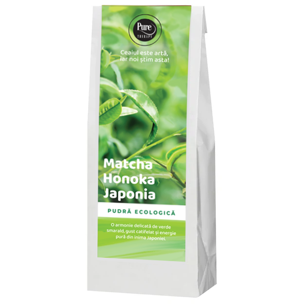 ceai Matcha Honoka, pudră de ceai verde japonez ecologic, recoltă de toamnă, 50 g, Pure Therapy