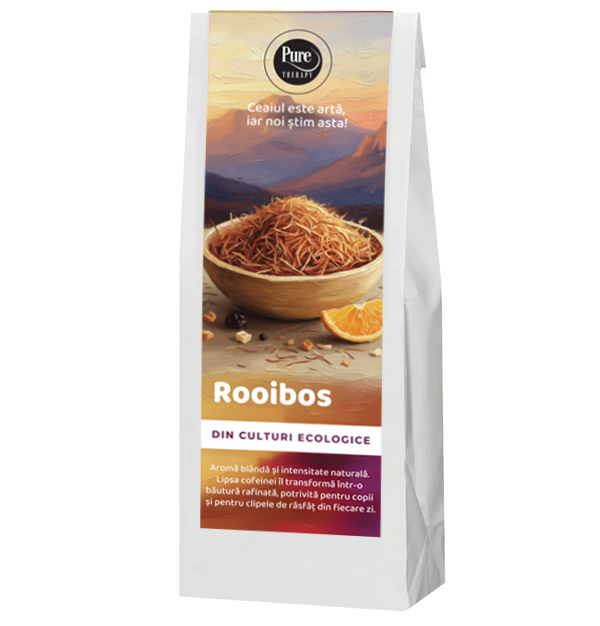 Ceai ROOIBOS din culturi ecologice, pentru infuzie, fara cofeina, 70g, Pure Therapy