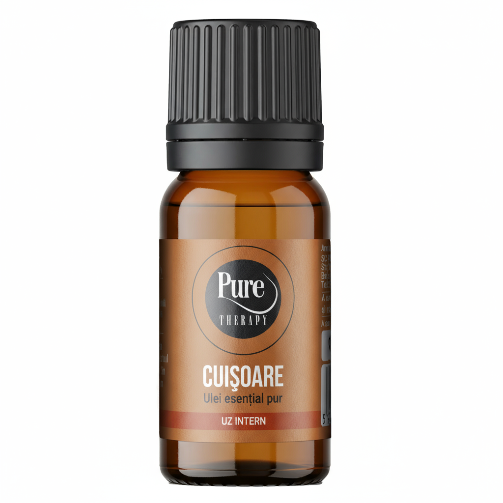Ulei esențial natural de Cuișoare organic Pure Therapy, uz intern, pentru igienă orală și dinți, 10 ml