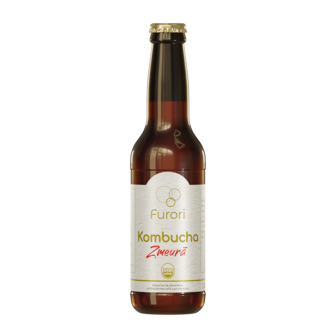 Furori – bautura racoritoare pe baza de kombucha cu aroma de zmeura 330 ml