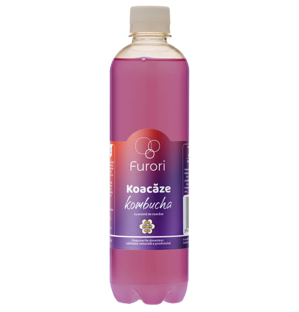 Bautura digestiva pe baza de Kombucha, cu aroma naturala de COACAZE si extract de morcov, 500 ml, Furori