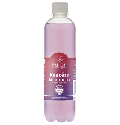 Bautura racoritoare Kombucha fara zahar, cu aroma naturala de coacaze, miere, 500 ml, Furori
