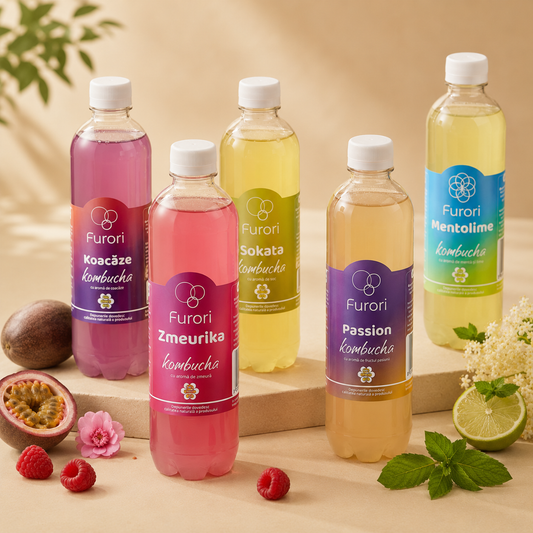 Furori - alegeti aromele. (6, 12 sau 24 Sticle) bauturi racoritoare pe baza de kombucha