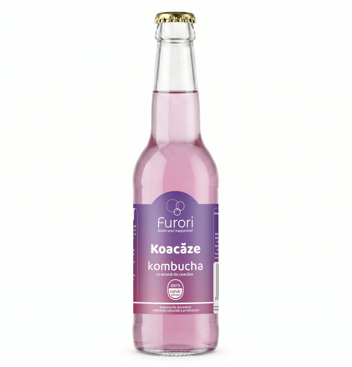Bautura digestiva pe baza de Kombucha, cu aroma naturala de COACAZE si extract de morcov, 330 ml, Furori