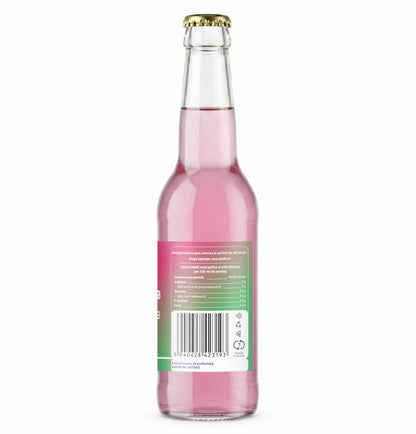 Bautura racoritoare Kombucha fara zahar, cu aroma naturala de ZMEURA, miere si hibiscus, 330 ml, Furori