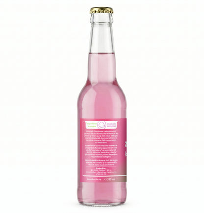 Bautura racoritoare Kombucha fara zahar, cu aroma naturala de ZMEURA, miere si hibiscus, 330 ml, Furori