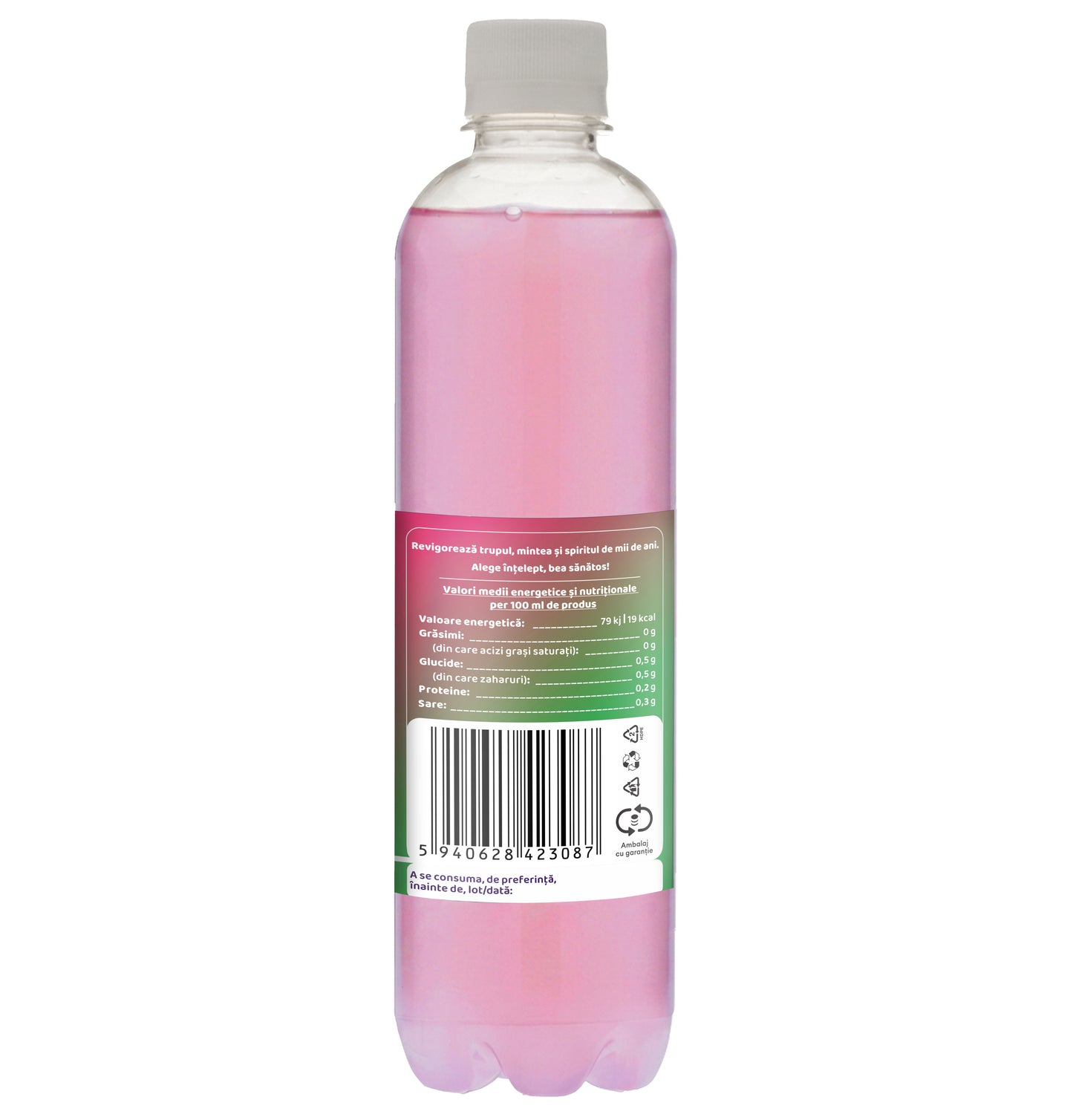 Bautura racoritoare Kombucha fara zahar, cu aroma naturala de ZMEURA, miere si hibiscus, 500 ml, Furori