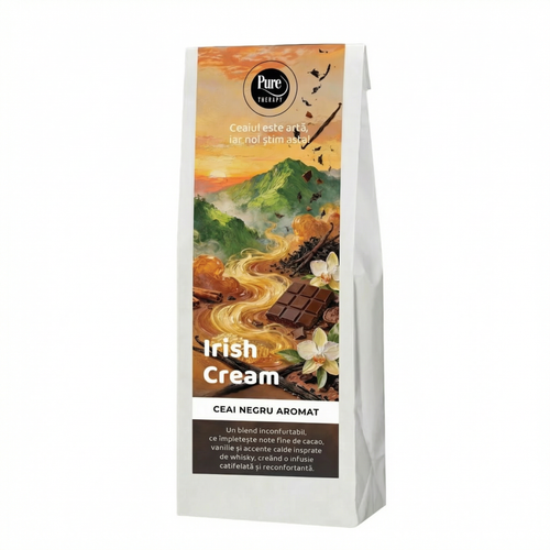 Ceai aromat IRISH CREAM, cu note de whisky, cacao și vanilie, 70 g, Pure Therapy