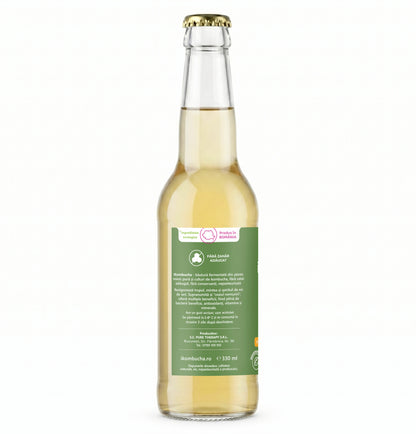 Ceai bio fermentat cu probiotice Kombucha, cu CEAI VERDE, cu bionutrienti, enzime si antioxidanti, pentru rezistenta, pentru digestie si antibalonare, 330 ml, iKombucha