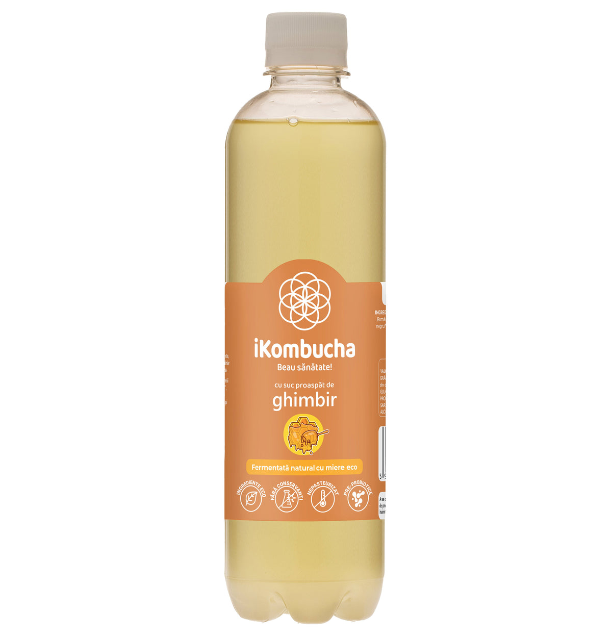iKombucha Ghimbir 500 ml – eticheta actuală