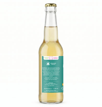 Ceai de kombucha cu probiotice, cu MENTA si miere,  cu vitamine si minerale pentru imunitate si slabire 330 ml, iKombucha