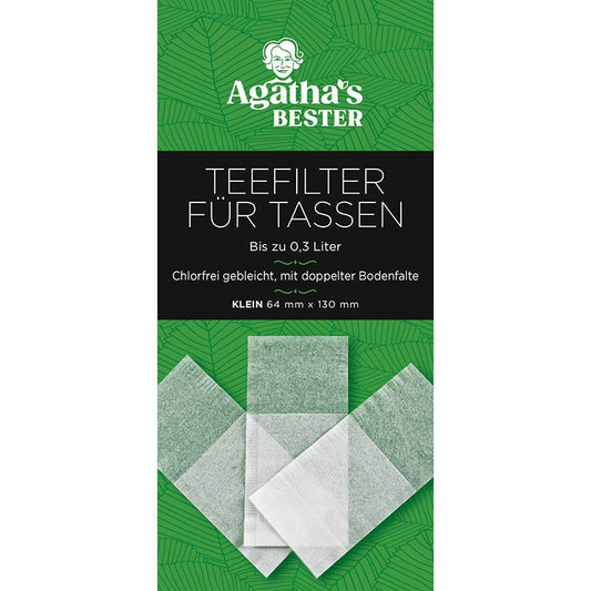 FILTRE de ceai din hârtie, de unică folosință, fără clor, dimensiune MICĂ 64 x 130 mm, 100 buc