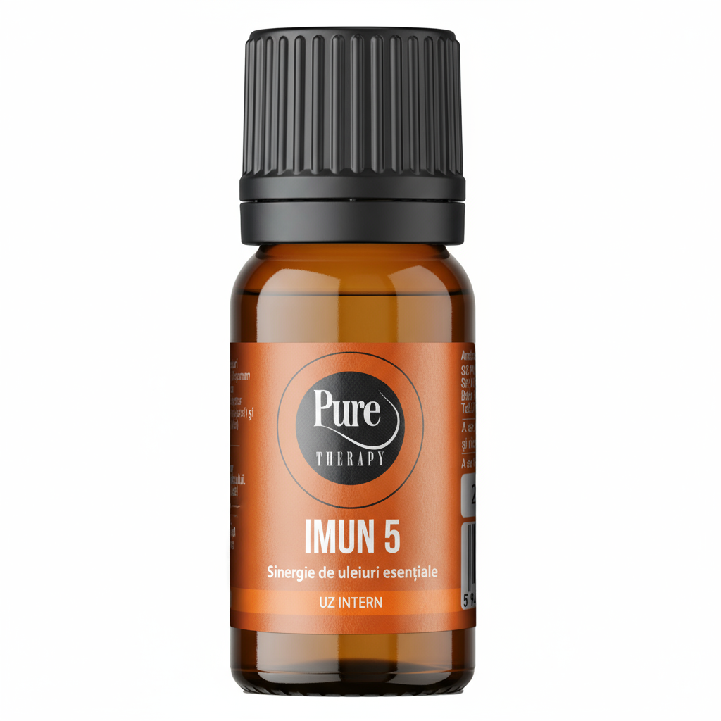 Ulei esențial natural Imun 5 Pure Therapy, uz intern, pentru antiviral și imunitate, 10 ml